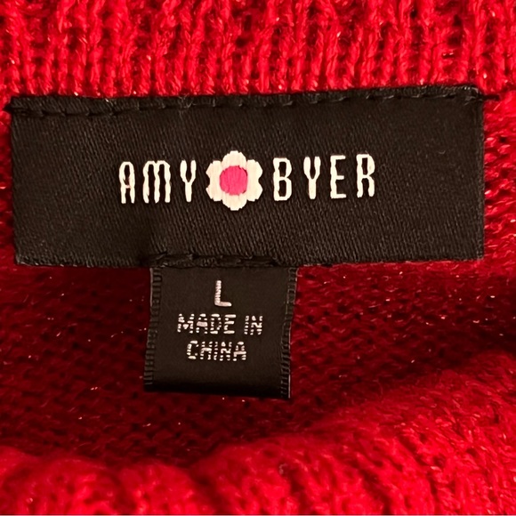 Amy Byer Girls Metallic Christmas Sweater Dresses With Sequins Girls Lar… - Picture 8 of 15